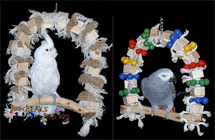 Tiki Hut Parrot Swings by Big Beak Bird Toys