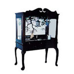 Black Lacquer Bird Aviary with Scroll Legs - Robin's Nest Aviaries
