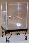 Acrylic Parrot Cage on Metal Stand by Acrylic Bird Cages