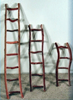 Ribbonwood Bird Ladders 24" 36" and 48" tall x 7-1/2" wide Exotic Wood Dreams