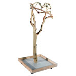 Rolling Sandblasted Manzanita Parrot Play Stands  by A&E Cages RWPLAY Series