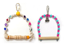 Sittin Pretty and Stars Beads and Bells Bird Swings by Bizzy Bird Toys