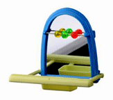 Parakeet Mirror Feeder and Toy Perch for Small Birds by JW Pet