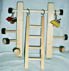 Wooden cage top play gym with ladder for birds by OK Petstuff #40026