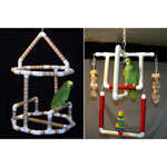 PVC Hanging Play Stands for Birds by Parrot Treasures