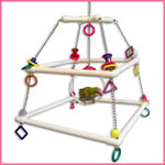 Flying Circus Hanging Parrot Perch Swing by Cavalier Bird Toys