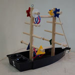 Bell Plastics Pirate Ship Table Top Play Stand for Birds